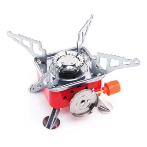 Portable Gas Stove And Picnic Butane Gas Burner For Outdoor Camping, Hiking, Travelling, To Cooking The Food | Stainless Steel Cylinder, Folding Furnace, Camping Equipment, Gastove With Pouch